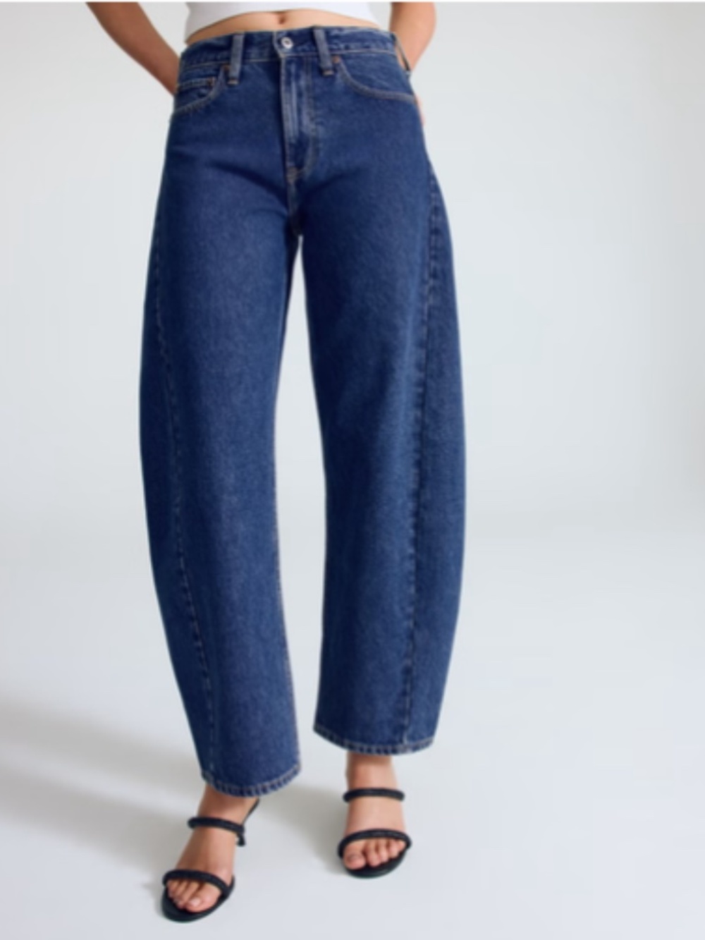 Abercrombie Mid Rise Barrel Jeans | Size 33 | Dark Wash | 100% Cotton | NWOT